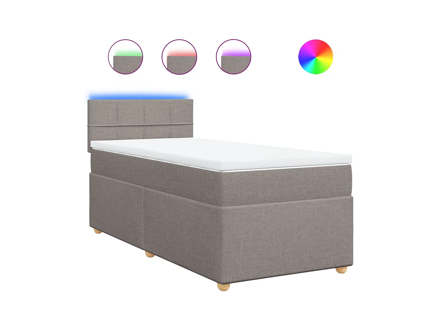 Boxspringbett mit Matratze Taupe 90x200 cm Stoff