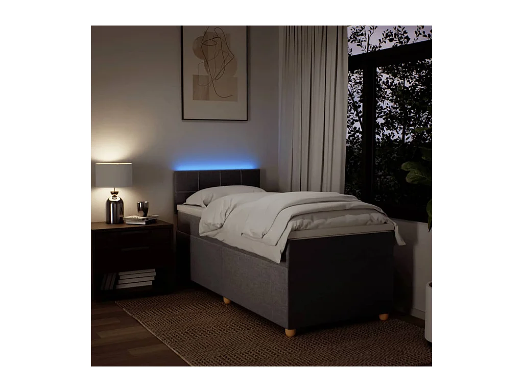 Boxspringbett mit Matratze Taupe 90x200 cm Stoff