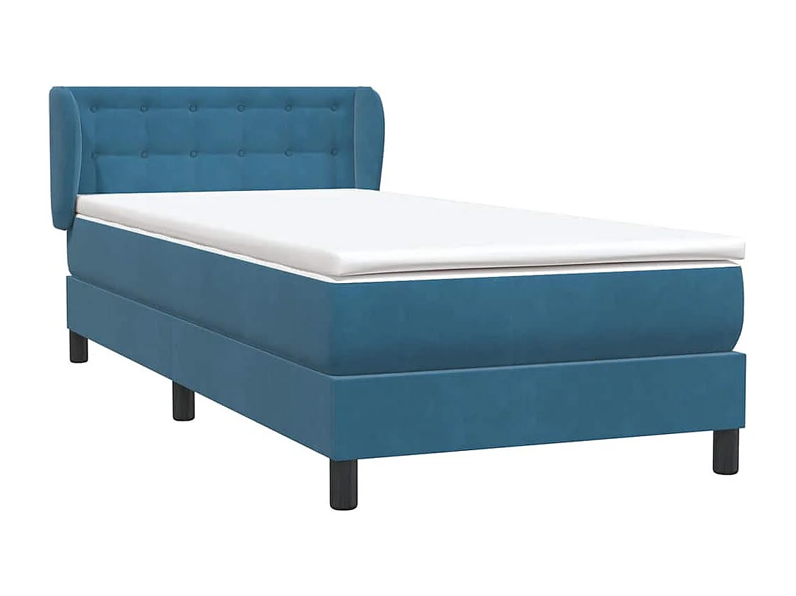 Boxspringbett mit Matratze Dunkelblau 90x210 cm Samt