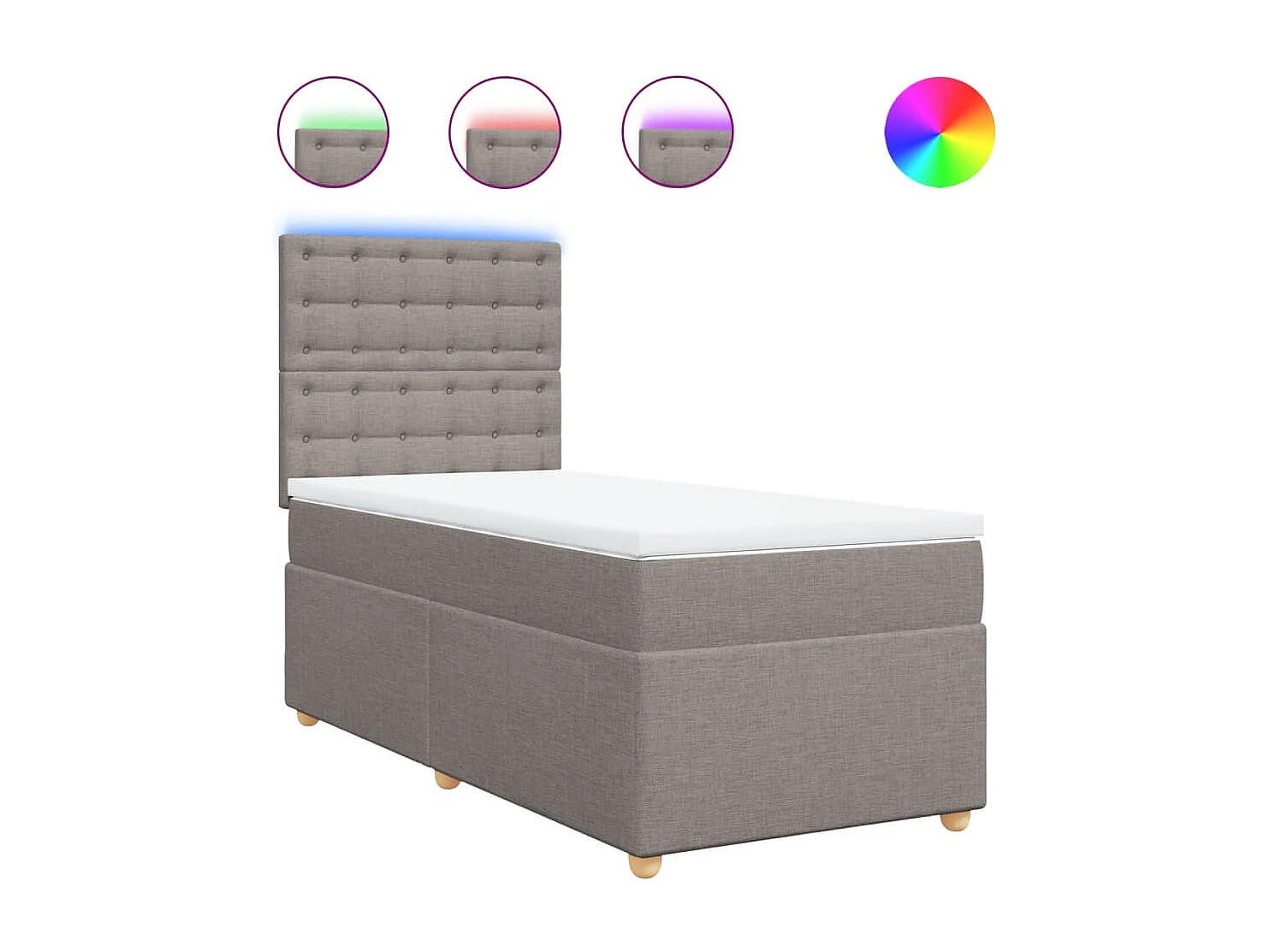 Boxspring met matras stof taupe 100x200 cm