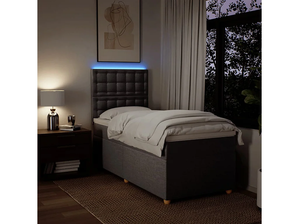 Boxspring met matras stof taupe 100x200 cm