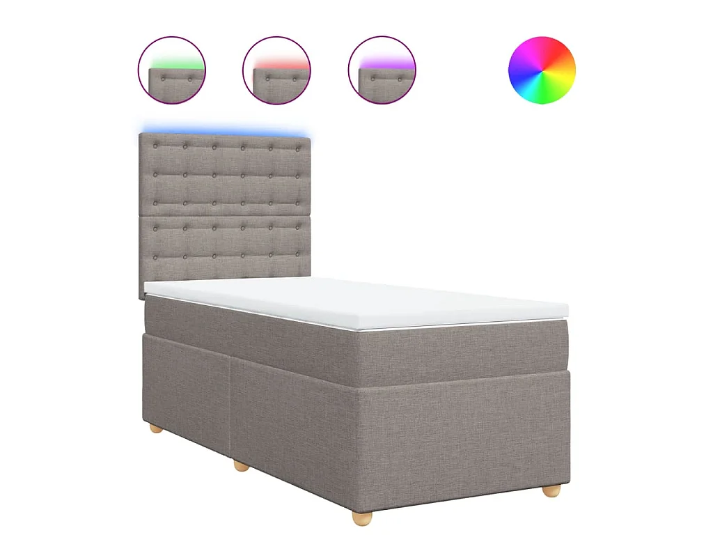 Boxspring met matras stof taupe 100x200 cm