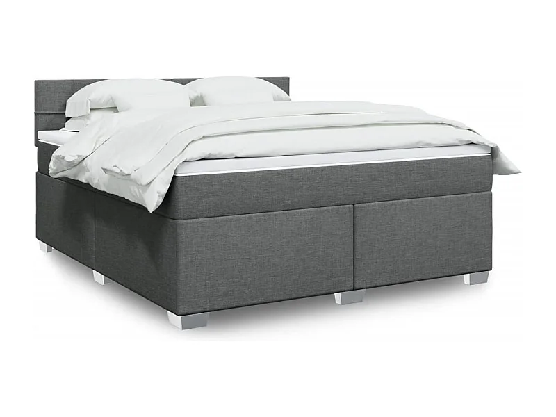 Boxspringbett mit Matratze Dunkelgrau 180x200 cm Stoff