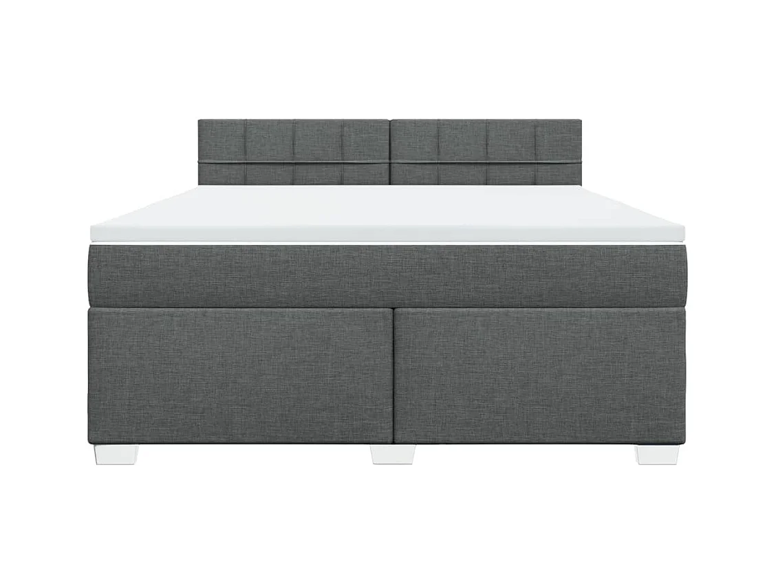 Boxspringbett mit Matratze Dunkelgrau 180x200 cm Stoff