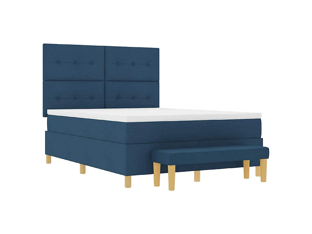 Cama Box com cabeceira Azul 200 x 140 cm tecido