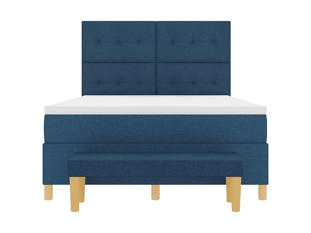 Cama Box com cabeceira Azul 200 x 140 cm tecido