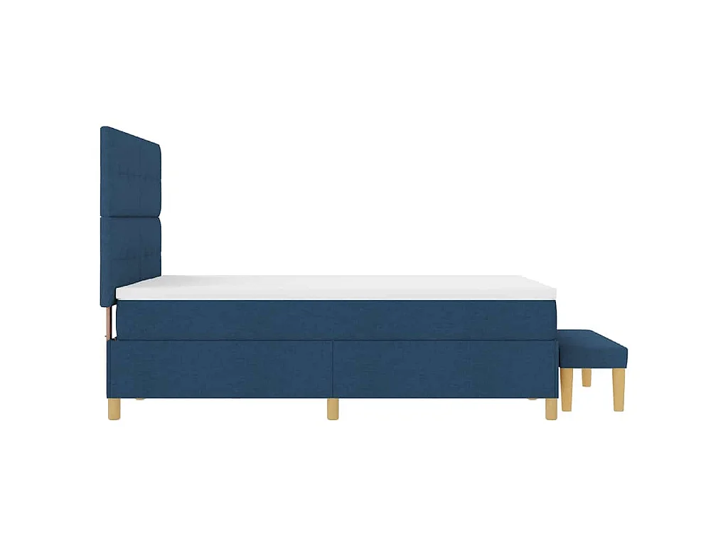 Cama Box com cabeceira Azul 200 x 140 cm tecido