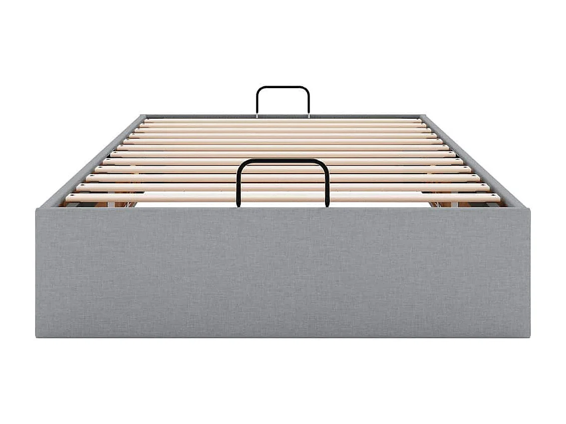 Ottoman-Bett ohne Matratze Hellgrau 100x200 cm Stoff