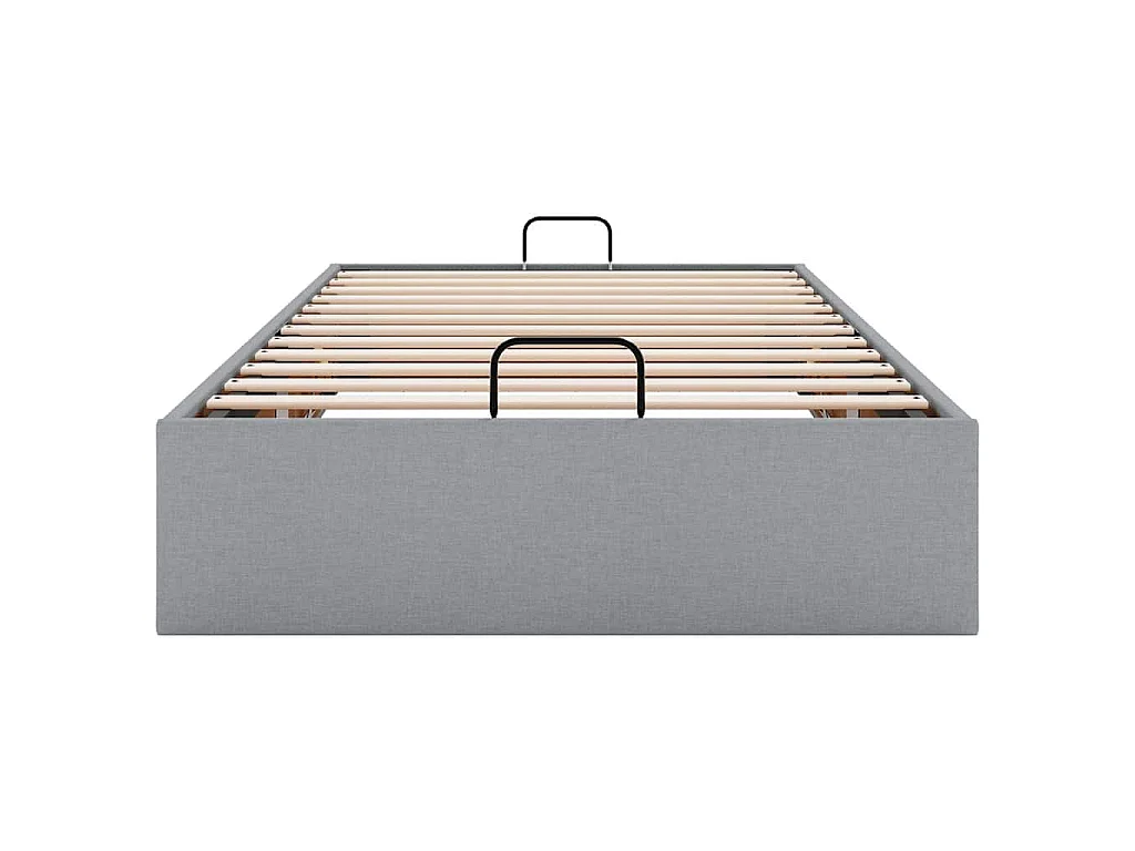 Estrutura de cama otomana sem colchão 100x200 cm cinzento claro