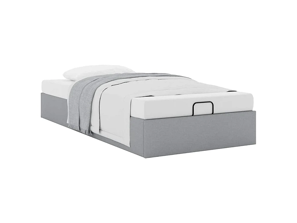Bedframe zonder matras 100x200 cm stof lichtgrijs