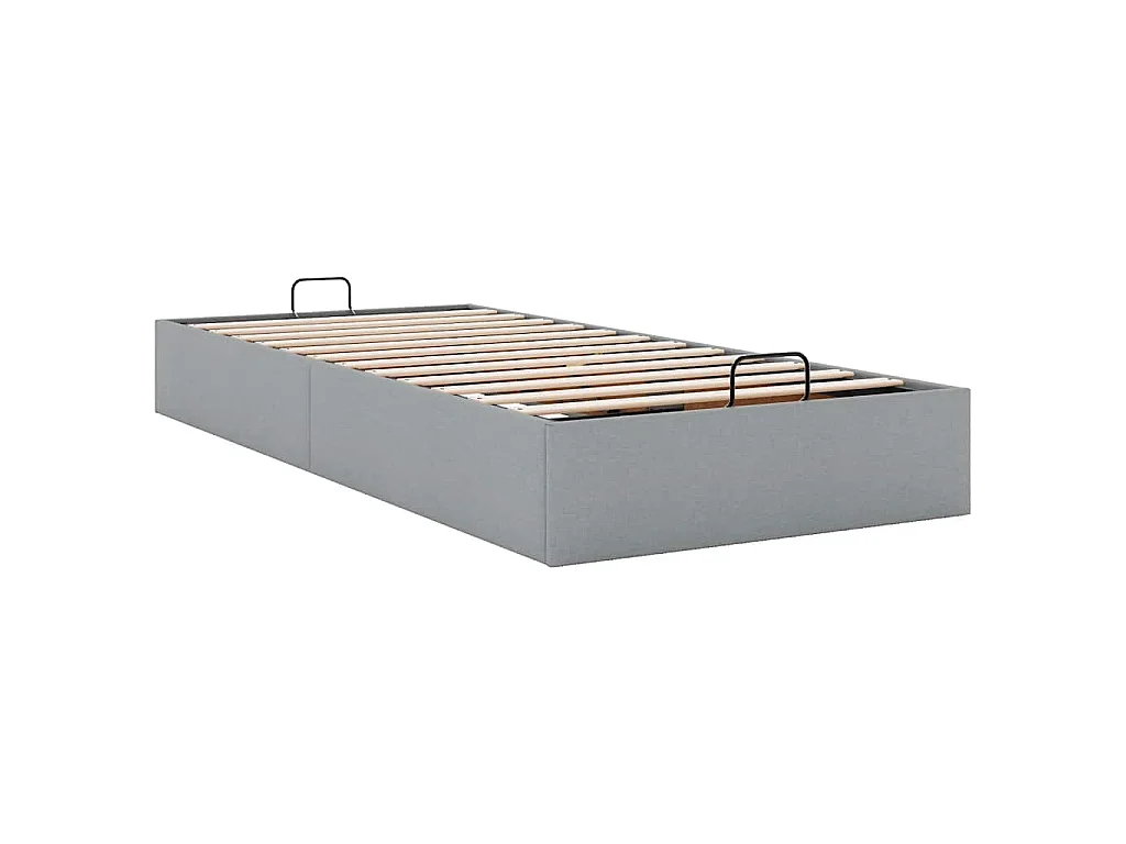 Bedframe zonder matras 100x200 cm stof lichtgrijs