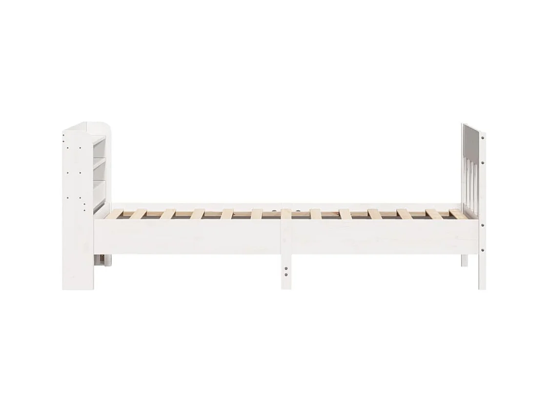 Massivholzbett ohne Matratze Weiß 100x200 cm Kiefernholz