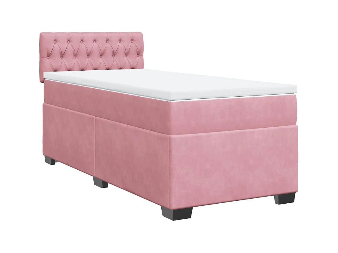 Boxspringbett mit Matratze Rosa 90x200 cm Samt