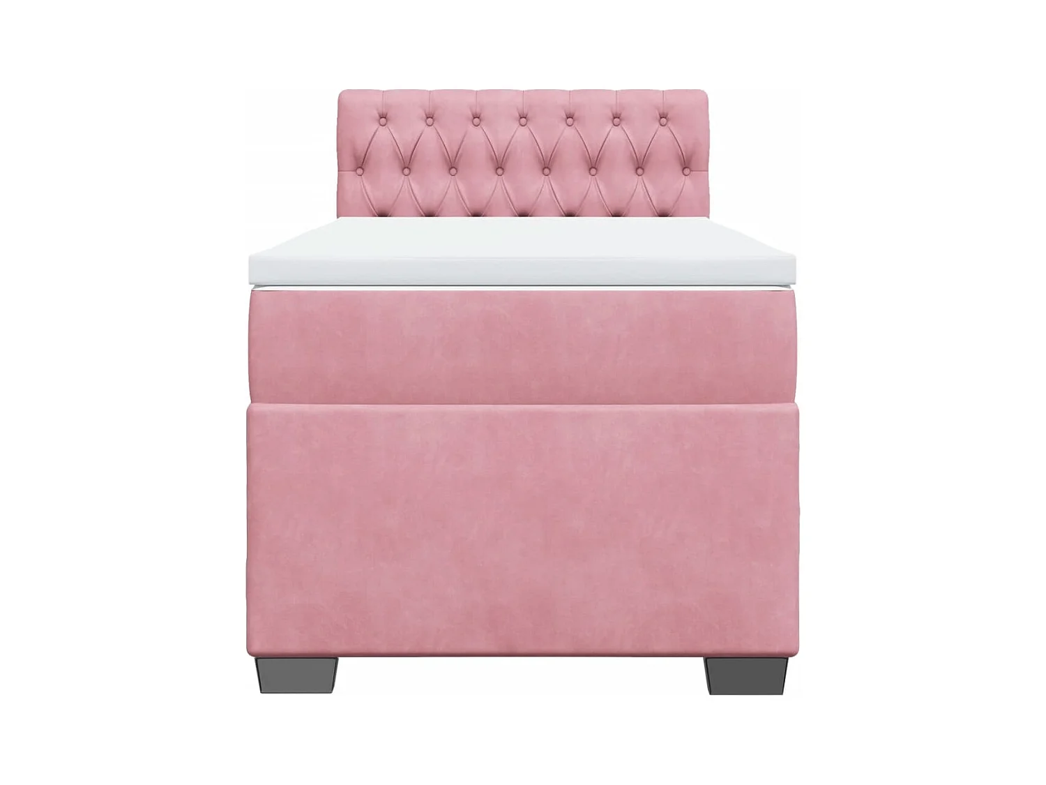 Boxspringbett mit Matratze Rosa 90x200 cm Samt