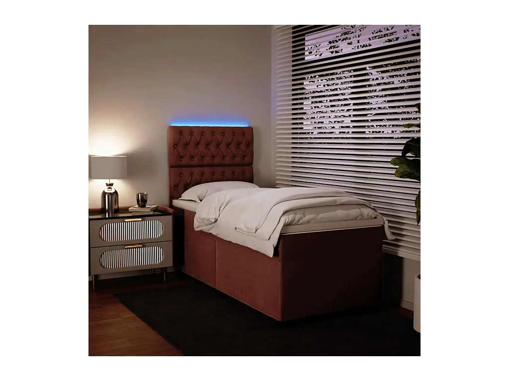 Sommier à lattes de lit avec matelas Rose 90x200 cm Velours