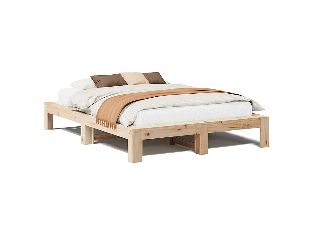 Bedframe zonder matras massief grenenhout 140x200 cm
