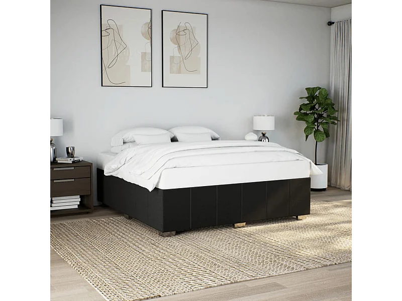 Bettgestell ohne Matratze Schwarz 180x200 cm Stoff