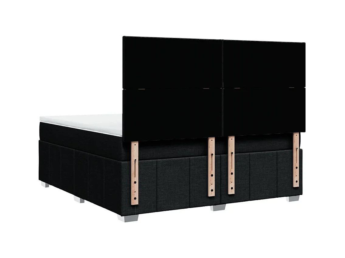 Giroletto a Molle con Materasso Nero 180x200 cm in Tessuto