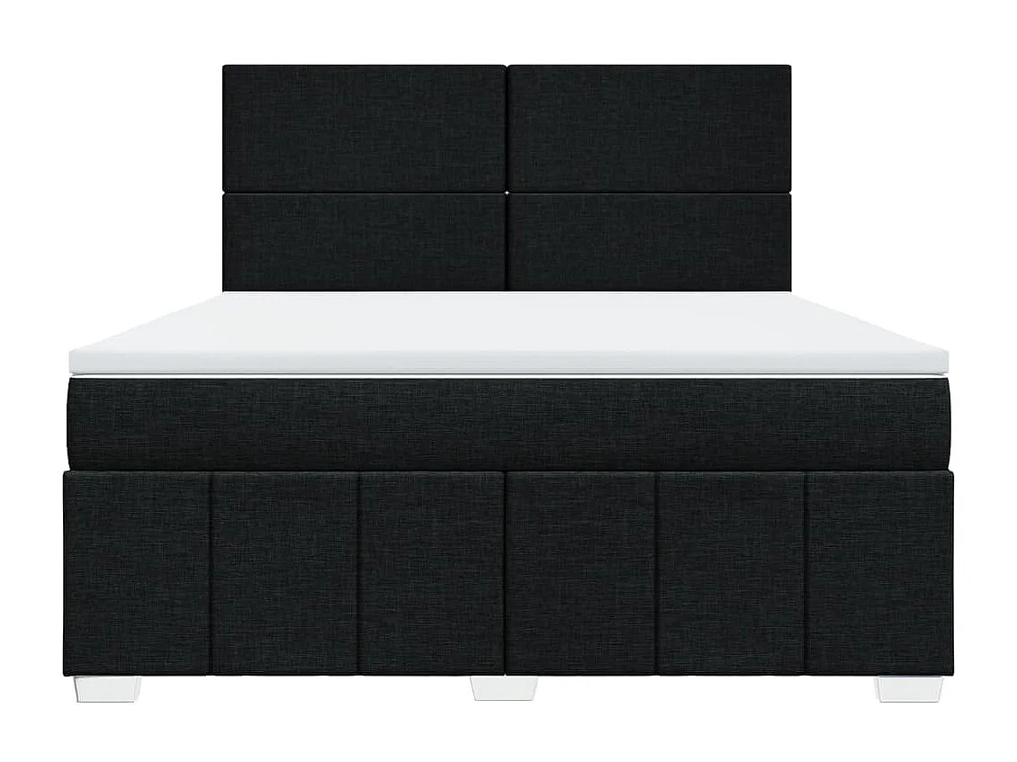 Giroletto a Molle con Materasso Nero 180x200 cm in Tessuto