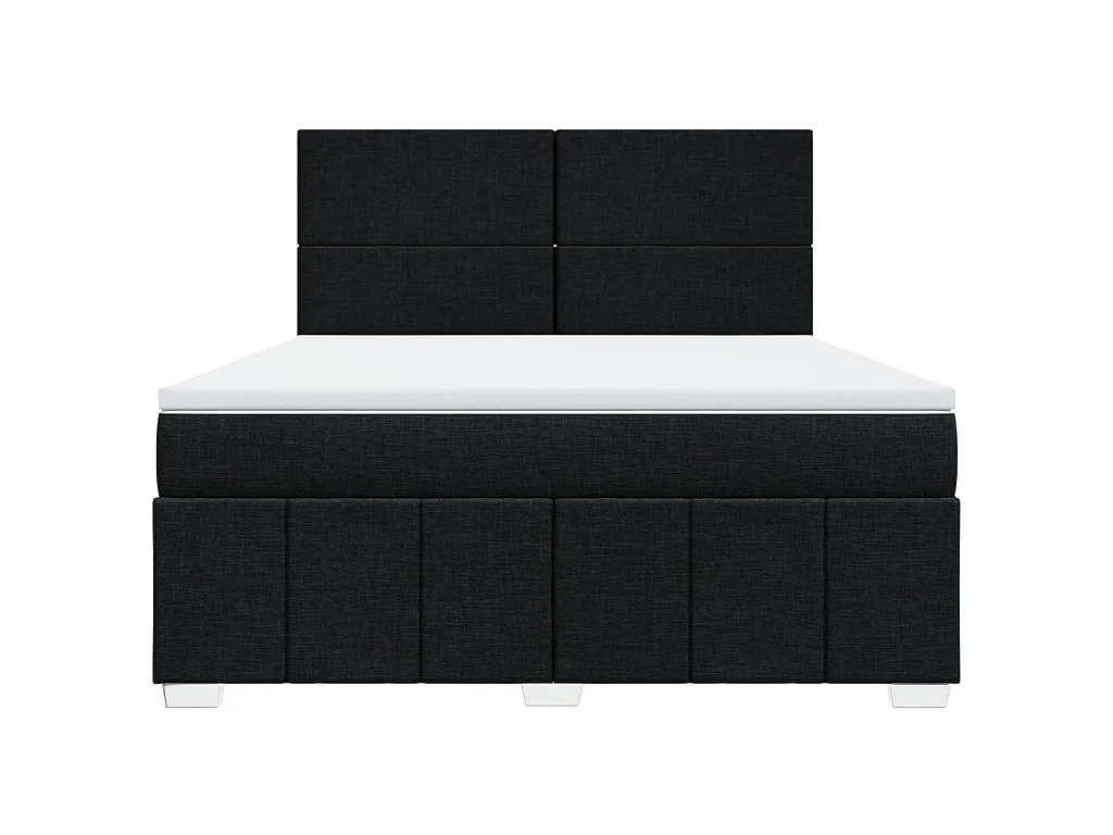 Giroletto a Molle con Materasso Nero 180x200 cm in Tessuto