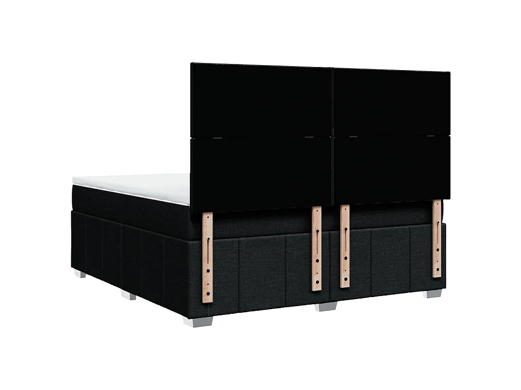 Boxspring met matras stof zwart 180x200 cm