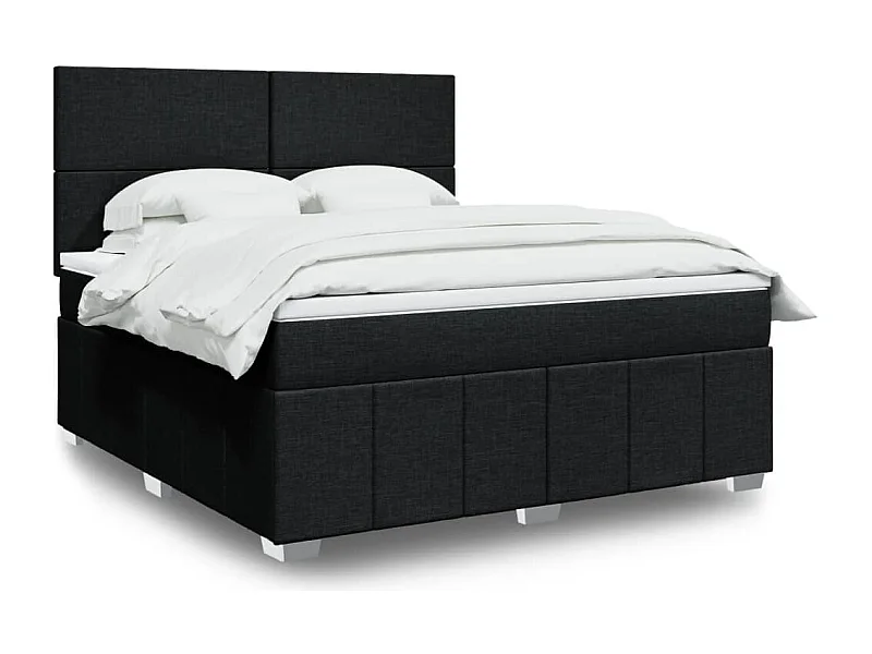 Giroletto a Molle con Materasso Nero 180x200 cm in Tessuto