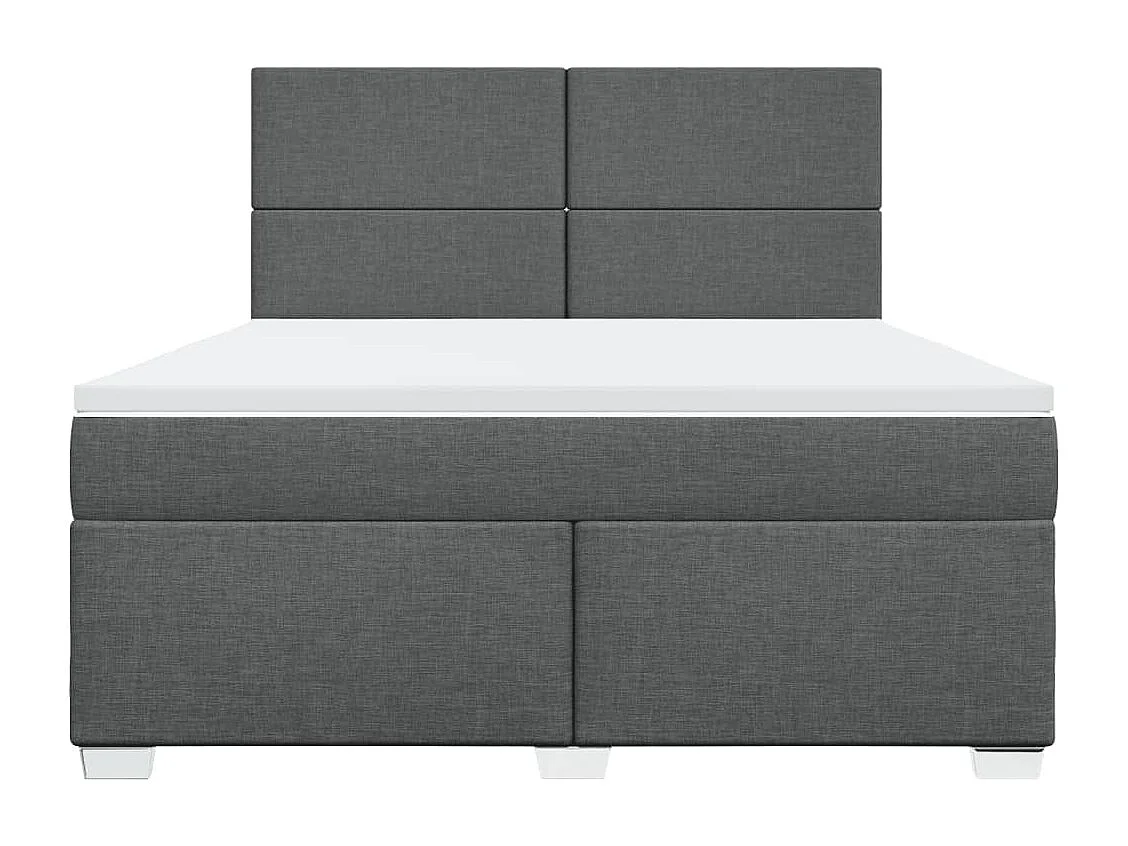 Giroletto a Molle con Materasso Grigio Scuro 180x200 cm Tessuto