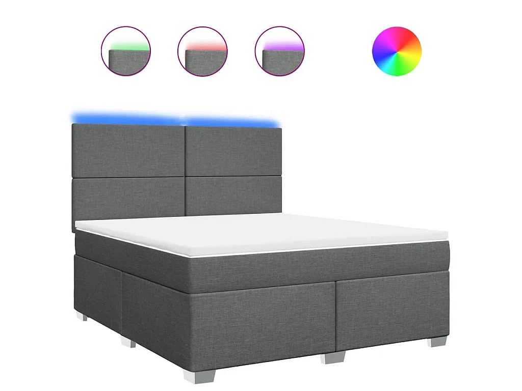 Boxspringbett mit Matratze Dunkelgrau 180x200 cm Stoff