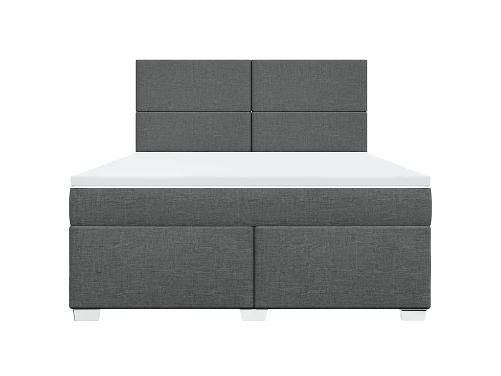 Boxspringbett mit Matratze Dunkelgrau 180x200 cm Stoff