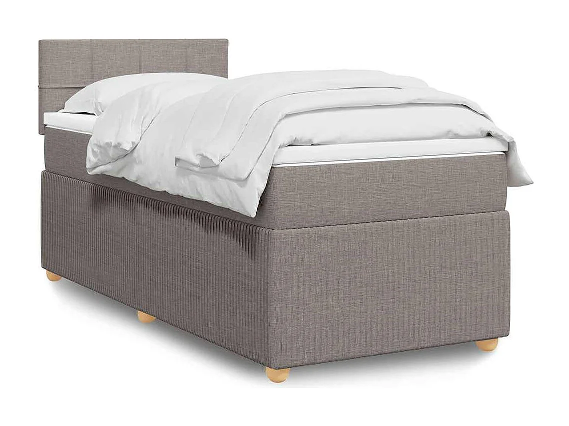 Giroletto a Molle con Materasso Tortora 90x190 cm in Tessuto