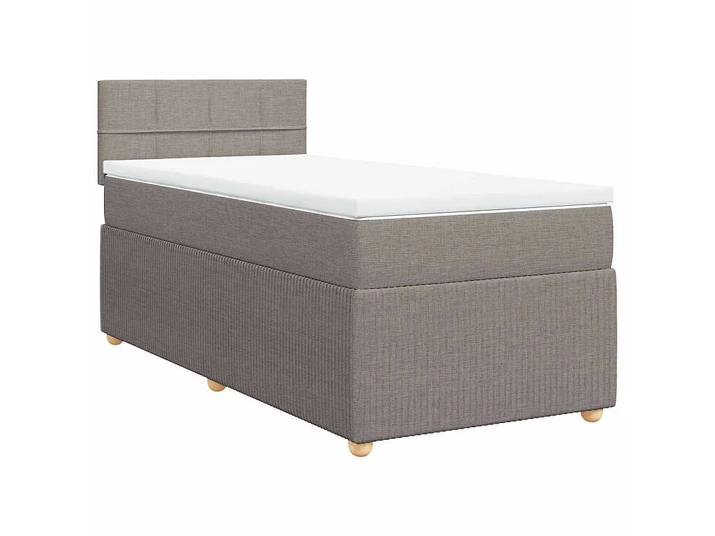 Cama com molas/colchão 90x190 cm tecido castanho-acinzentado