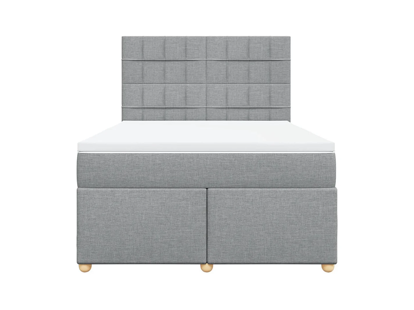 Boxspringbett mit Matratze Hellgrau 140x190 cm Stoff