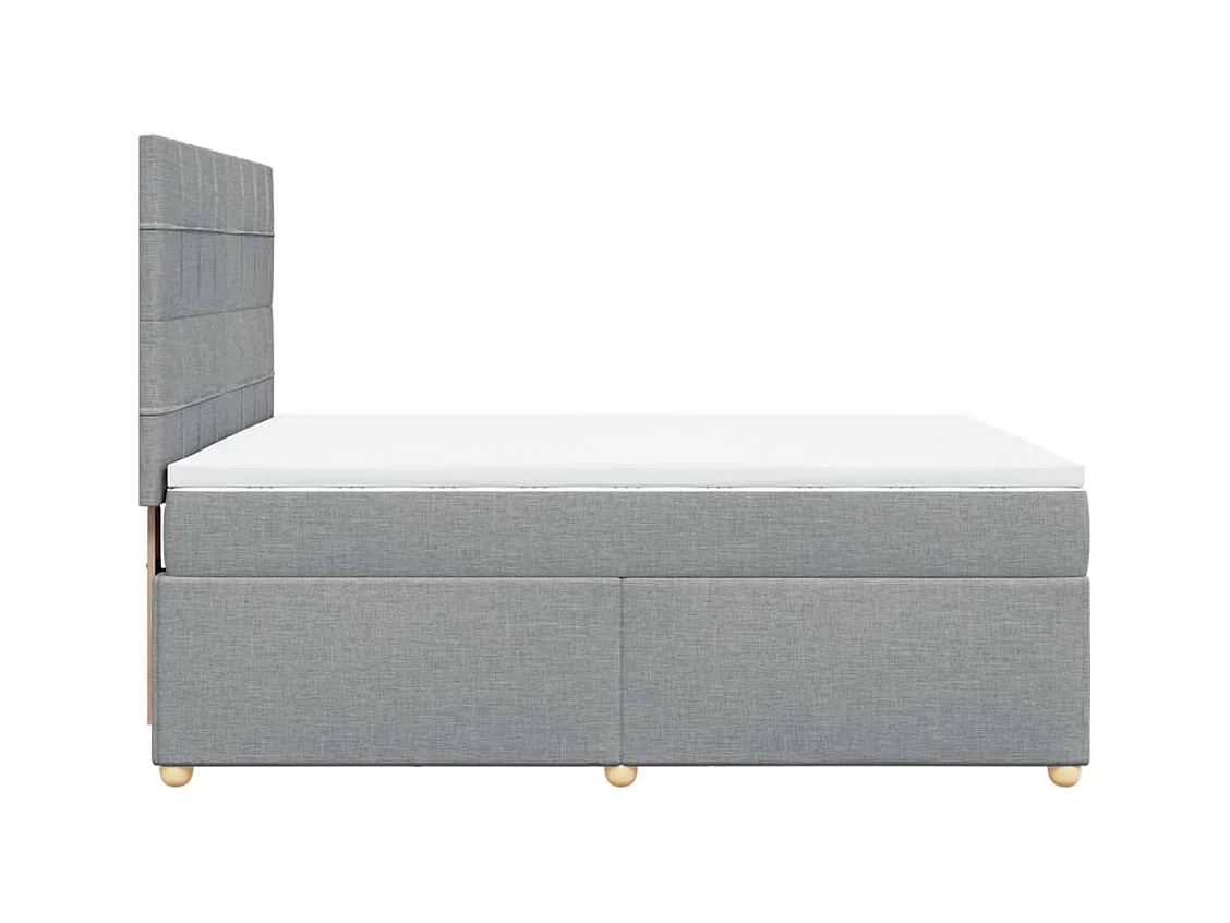 Boxspringbett mit Matratze Hellgrau 140x190 cm Stoff