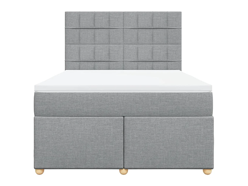 Boxspring met matras stof lichtgrijs 140x190 cm