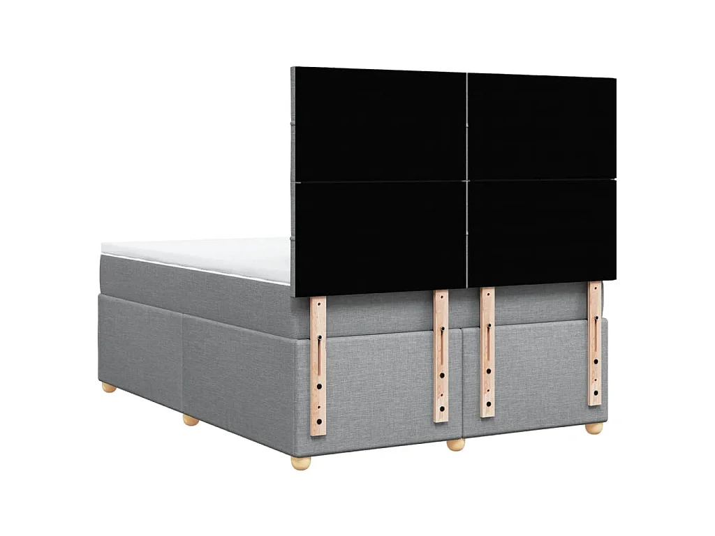 Boxspring met matras stof lichtgrijs 140x190 cm