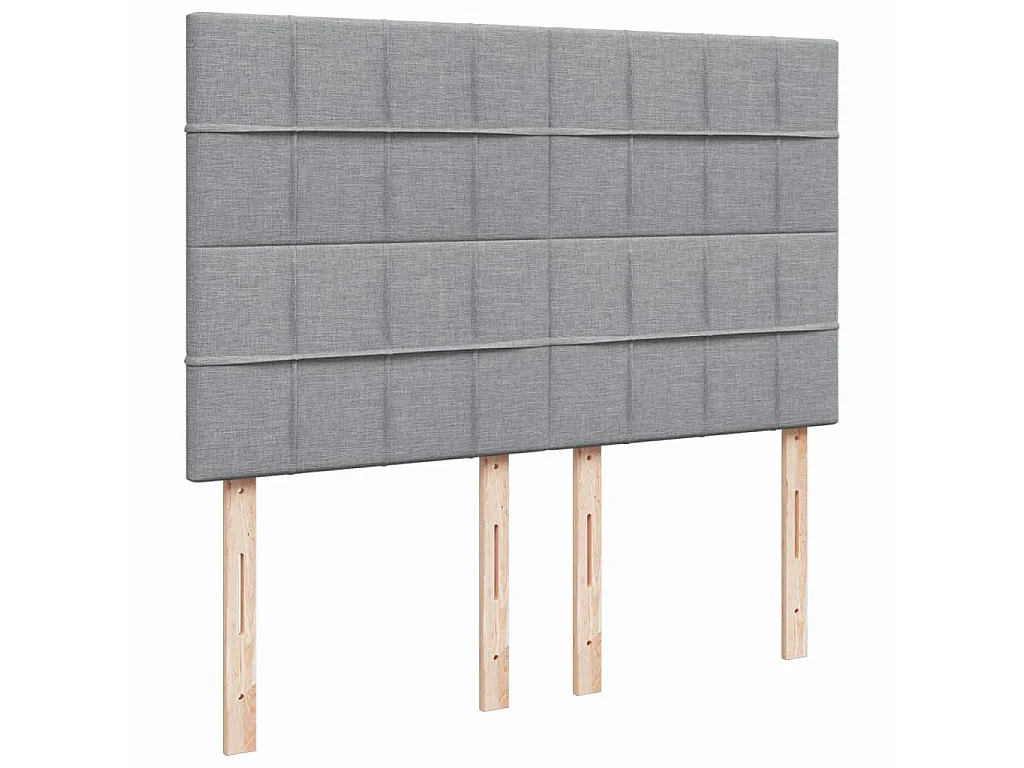 Boxspring met matras stof lichtgrijs 140x190 cm