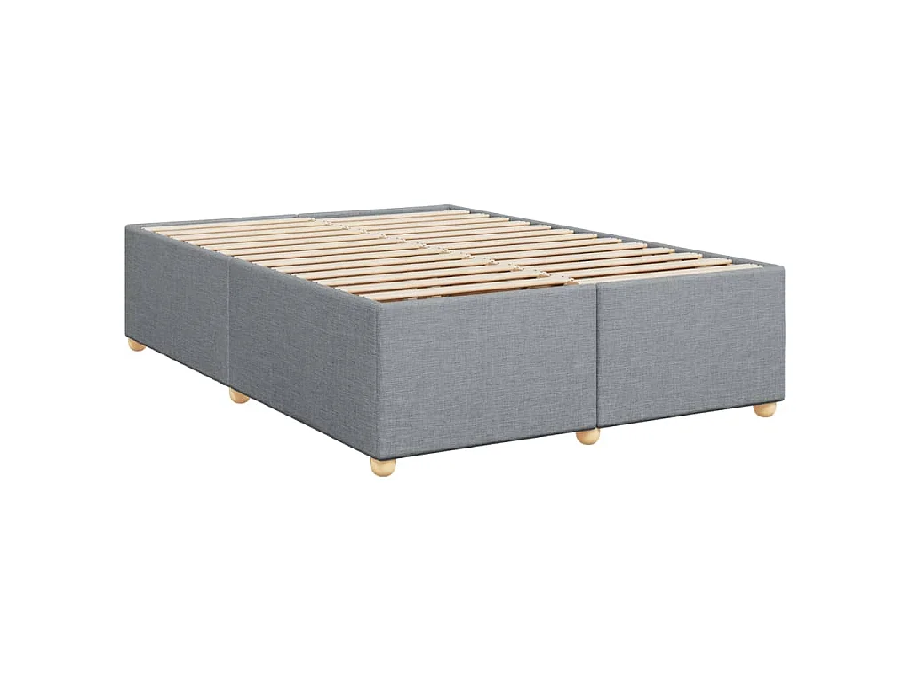 Boxspring met matras stof lichtgrijs 140x190 cm