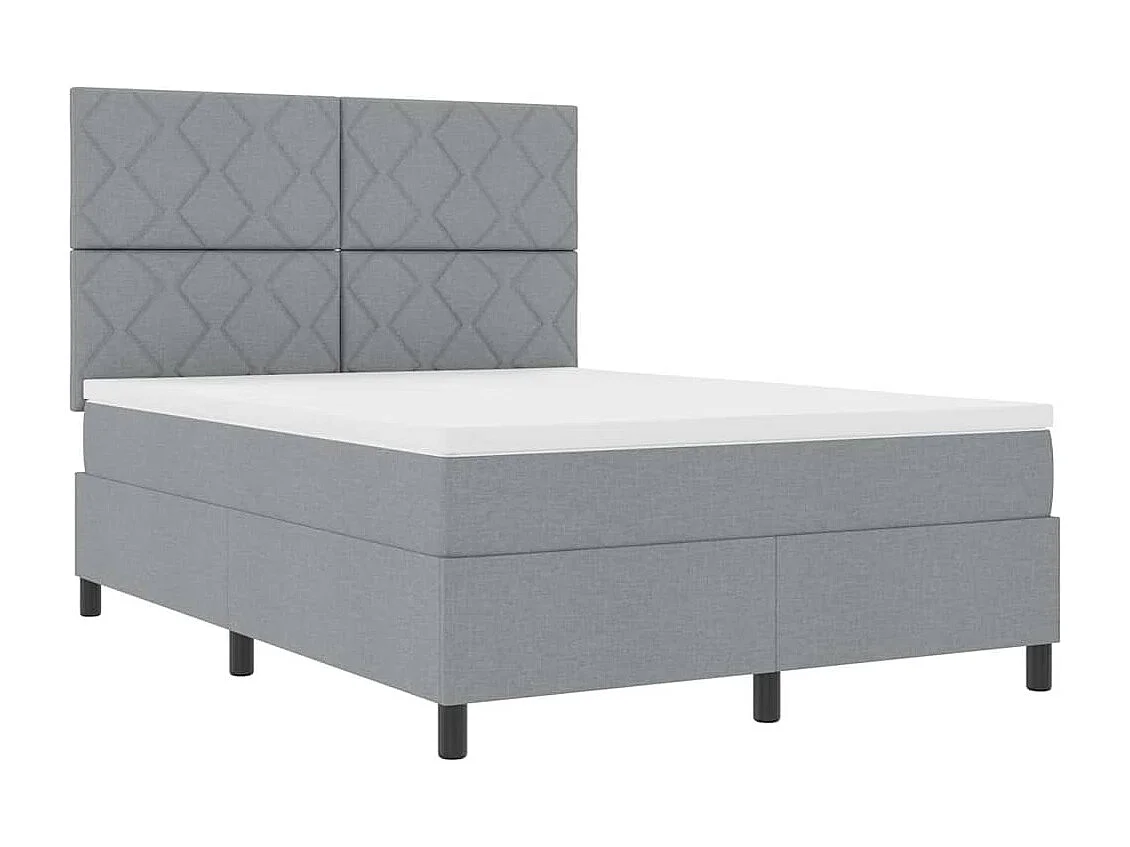 Boxspringbed met hoofdeinde Lichtgrijs 140 x 200 cm Stof