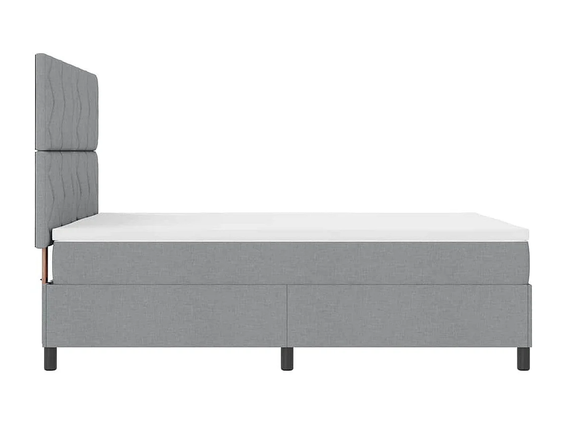Boxspringbed met hoofdeinde Lichtgrijs 140 x 200 cm Stof