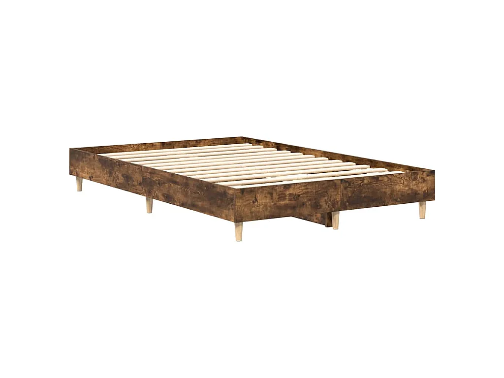 Bettgestell ohne Matratze Räuchereiche 140x190 cm Holzwerkstoff