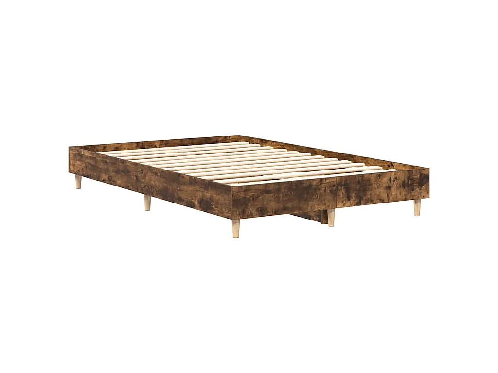 Bettgestell ohne Matratze Räuchereiche 140x190 cm Holzwerkstoff