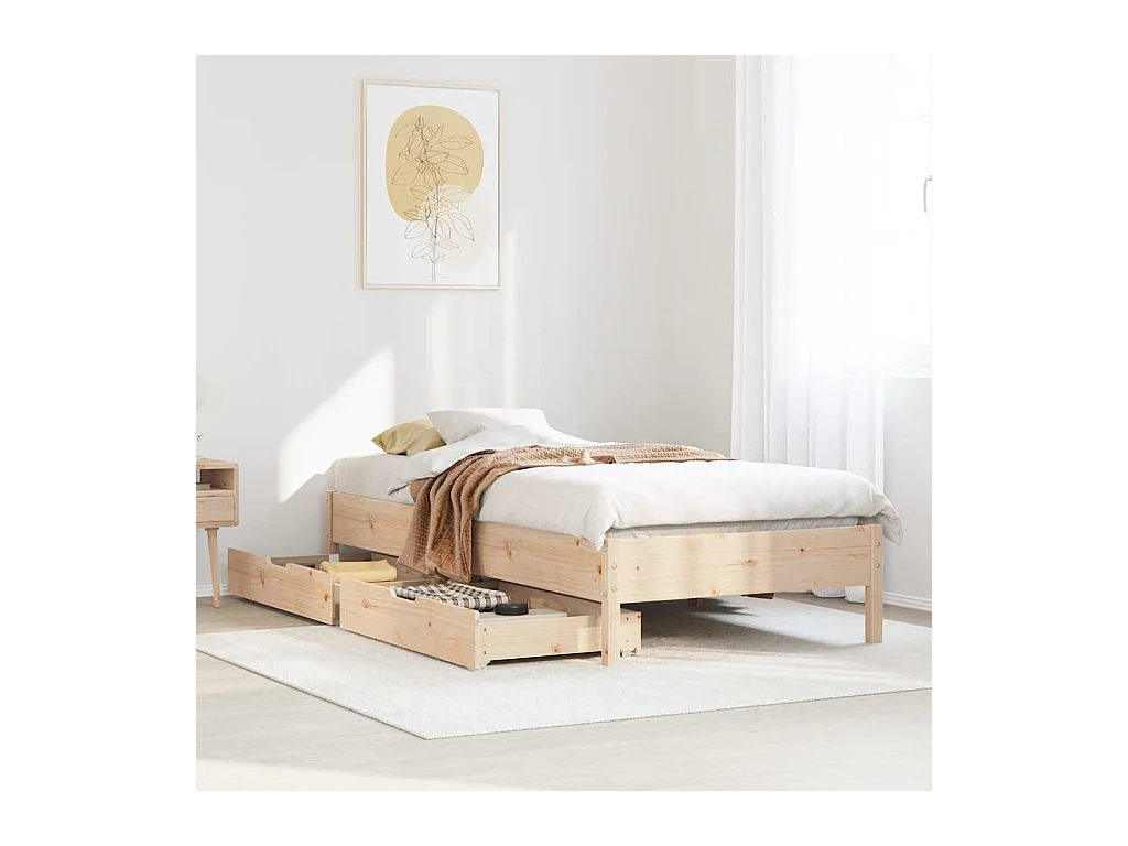 Giroletto senza Materasso 100x200 cm in Legno Massello di Pino