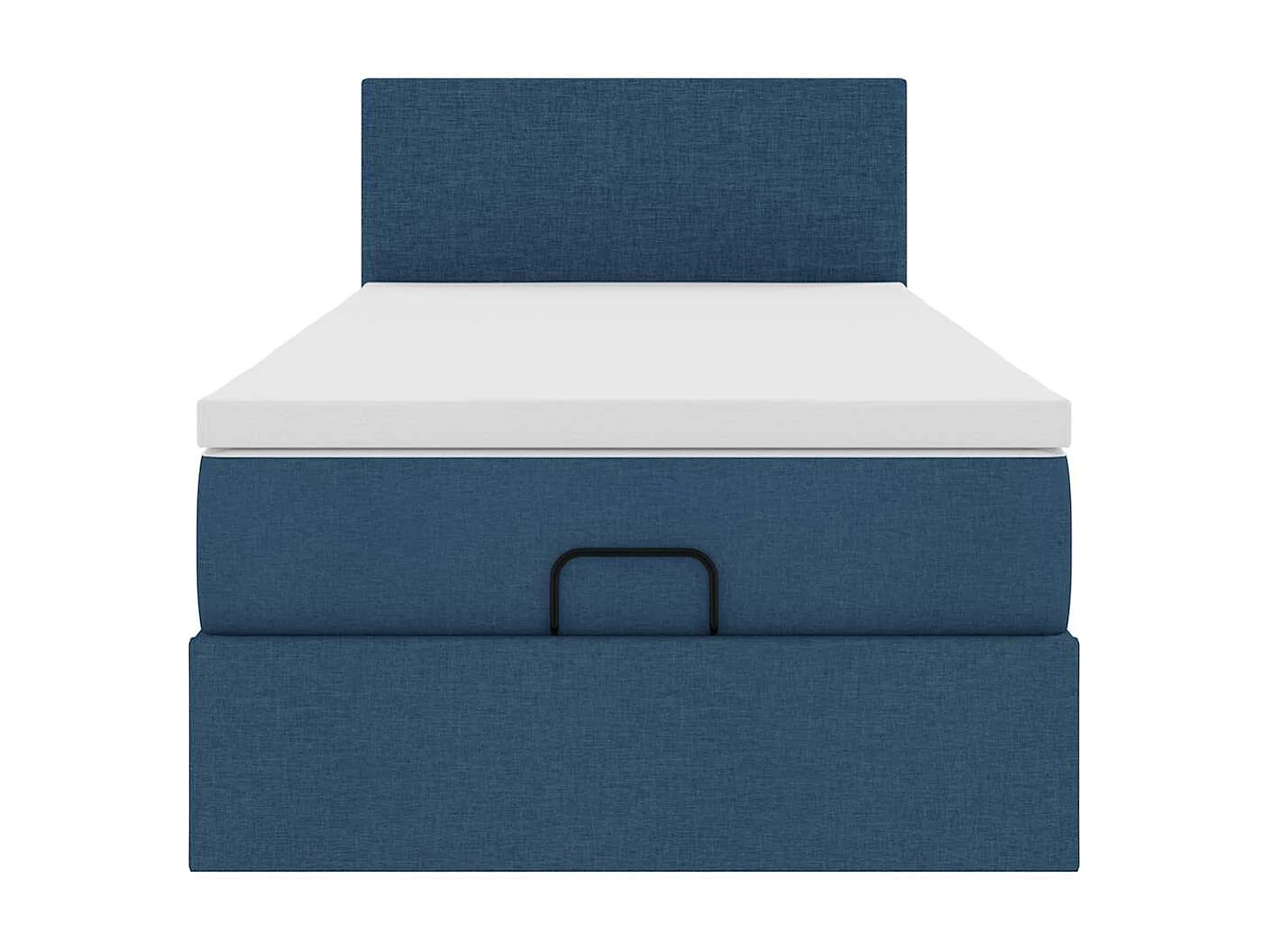 Lit ottoman avec matelas bleu 90x200 cm tissu