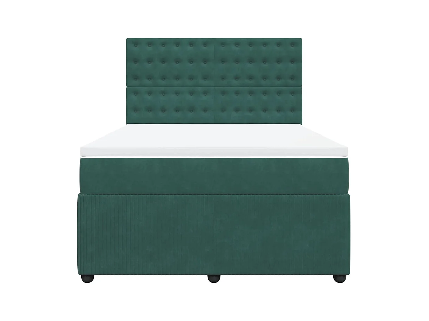 Sommier à lattes de lit et matelas Vert foncé 140x190cm Velours