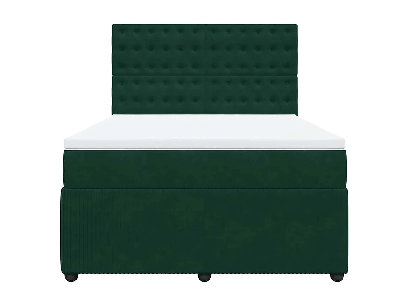 Giroletto a Molle con Materasso Verde Scuro 140x190 cm Velluto