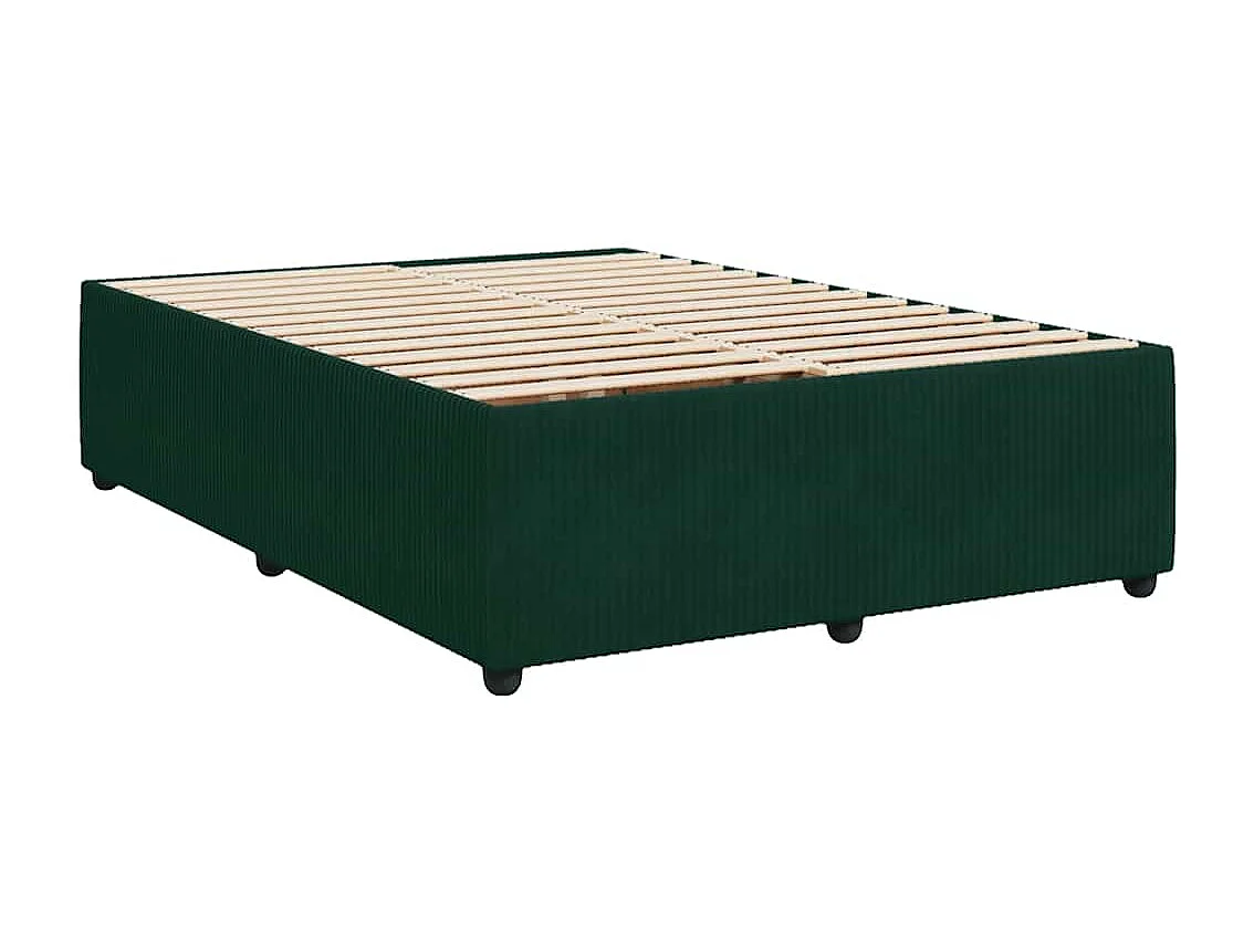 Giroletto a Molle con Materasso Verde Scuro 140x190 cm Velluto