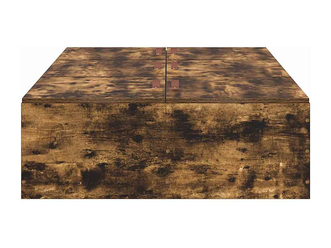 Cadre de lit avec rangement Chêne fumé 90 x 190 cm