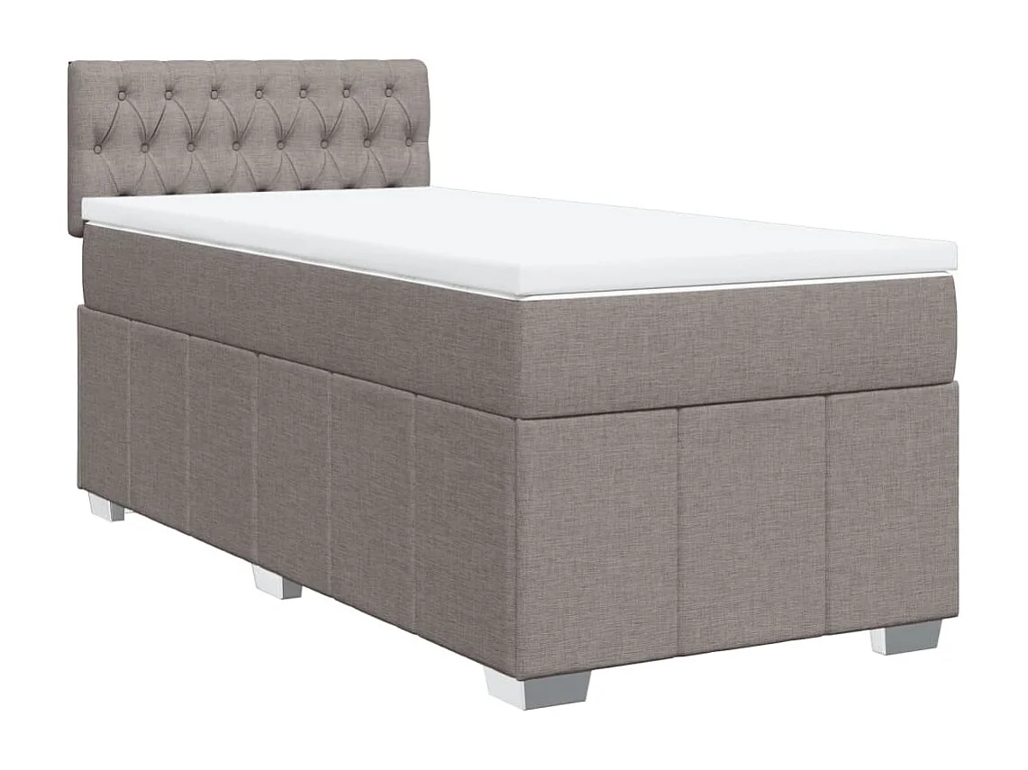 Boxspringbett mit Matratze Taupe 100x200 cm Stoff