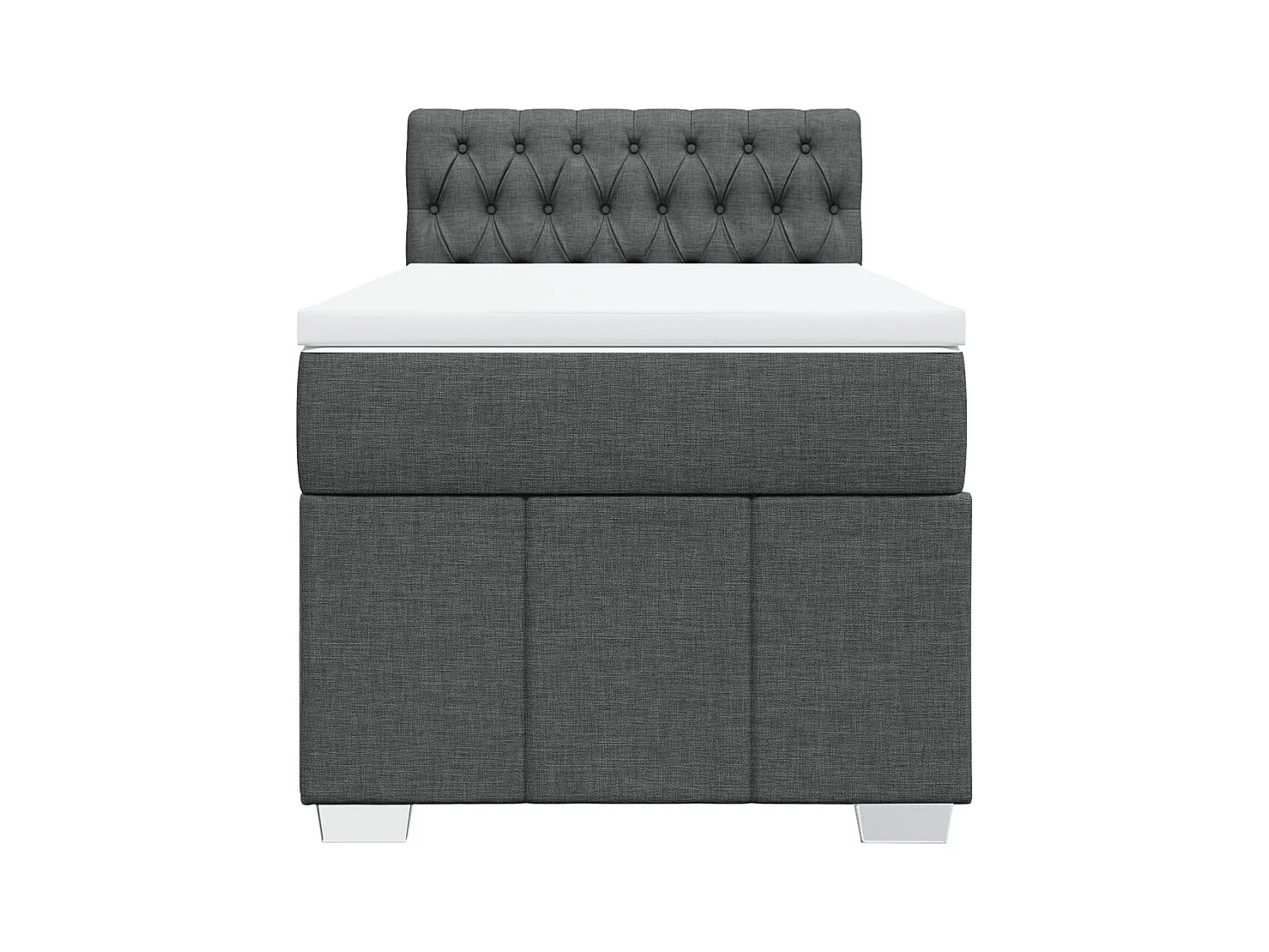 Boxspringbett mit Matratze Dunkelgrau 90x200 cm Stoff
