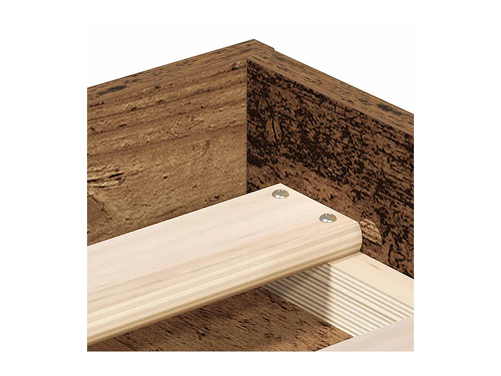 Cadre de lit sans matelas vieux bois 160x200 cm bois ingénierie